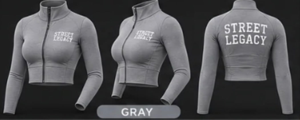 Zip-Up Crop Top Set